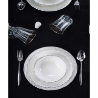 Liyana 6 Person 24 Piece Silver Porcelain Dinnerware